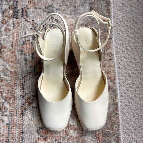 Vince Cecilia Leather Espadrille Wedge in Marble Cream size 9.5 - Picture 5 of 14